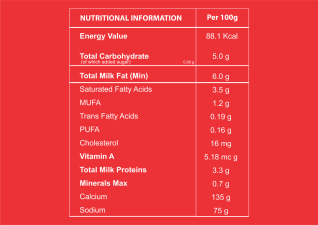 Uttam Full Cream Milk Nutritional Value